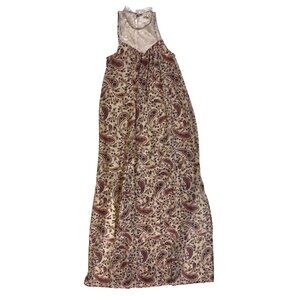 Mason & Belle‎ Paisley Dress Lace Beige/Burgundy Small Western Prairie Boho Cute